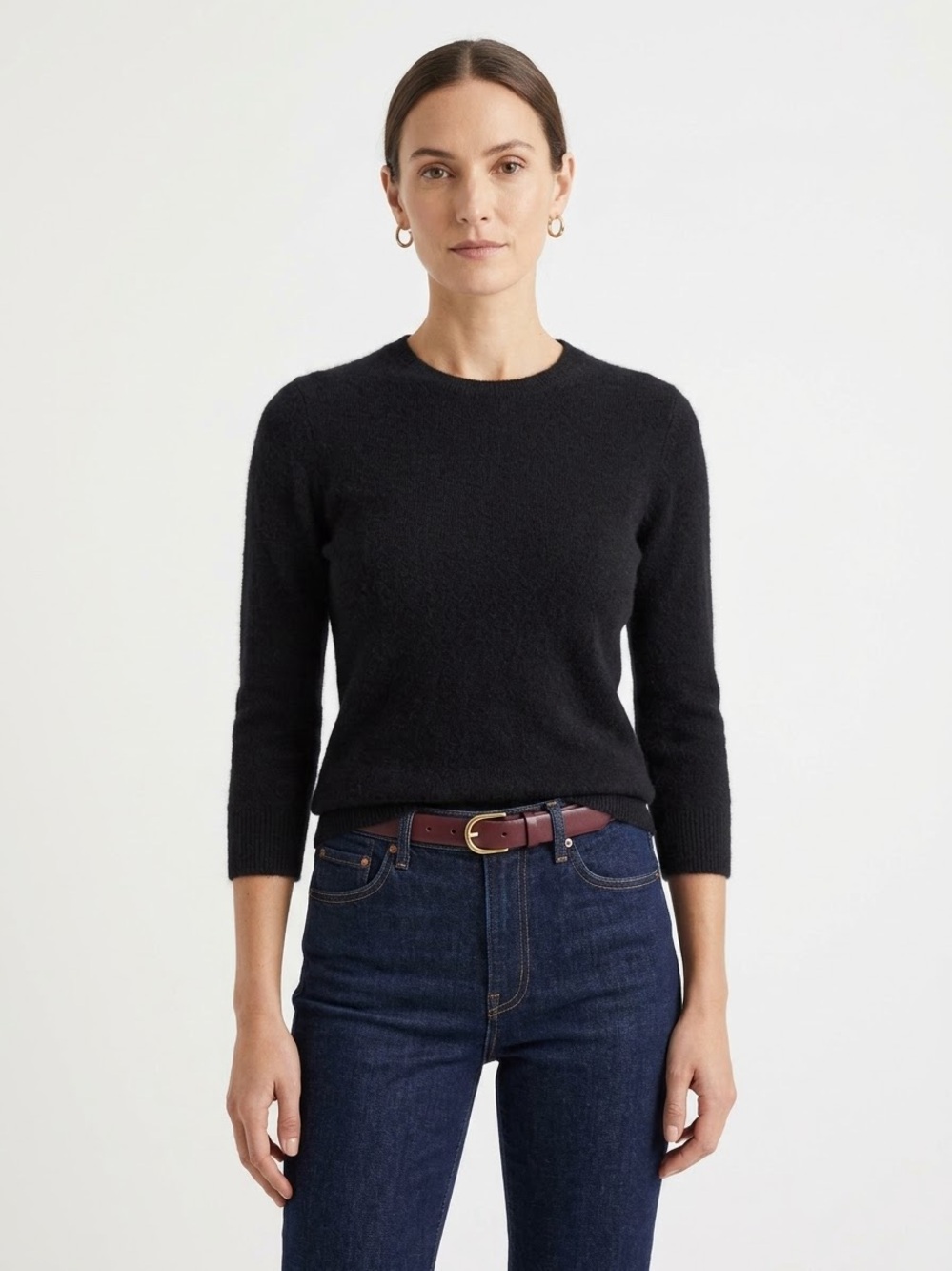 Quince 100% Cashmere Black Crewneck Sweater XS